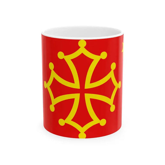 New Flag of Occitania with star (France) White Coffee Mug 11oz - Go Mug Yourself
