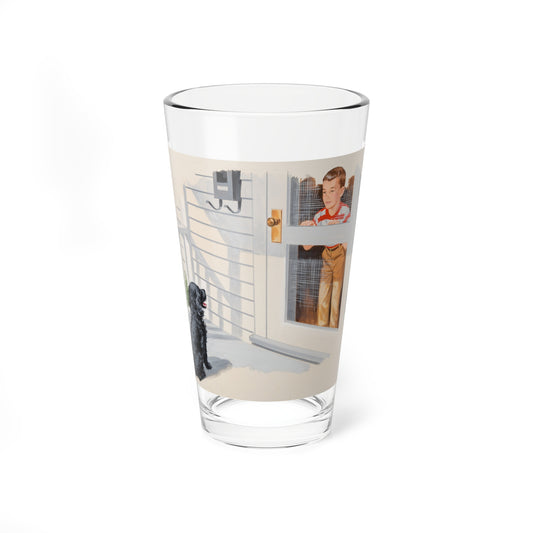 New Friend, Dick and Jane illustration (Magazine Illustration) Pint Glass 16oz-16oz-Go Mug Yourself