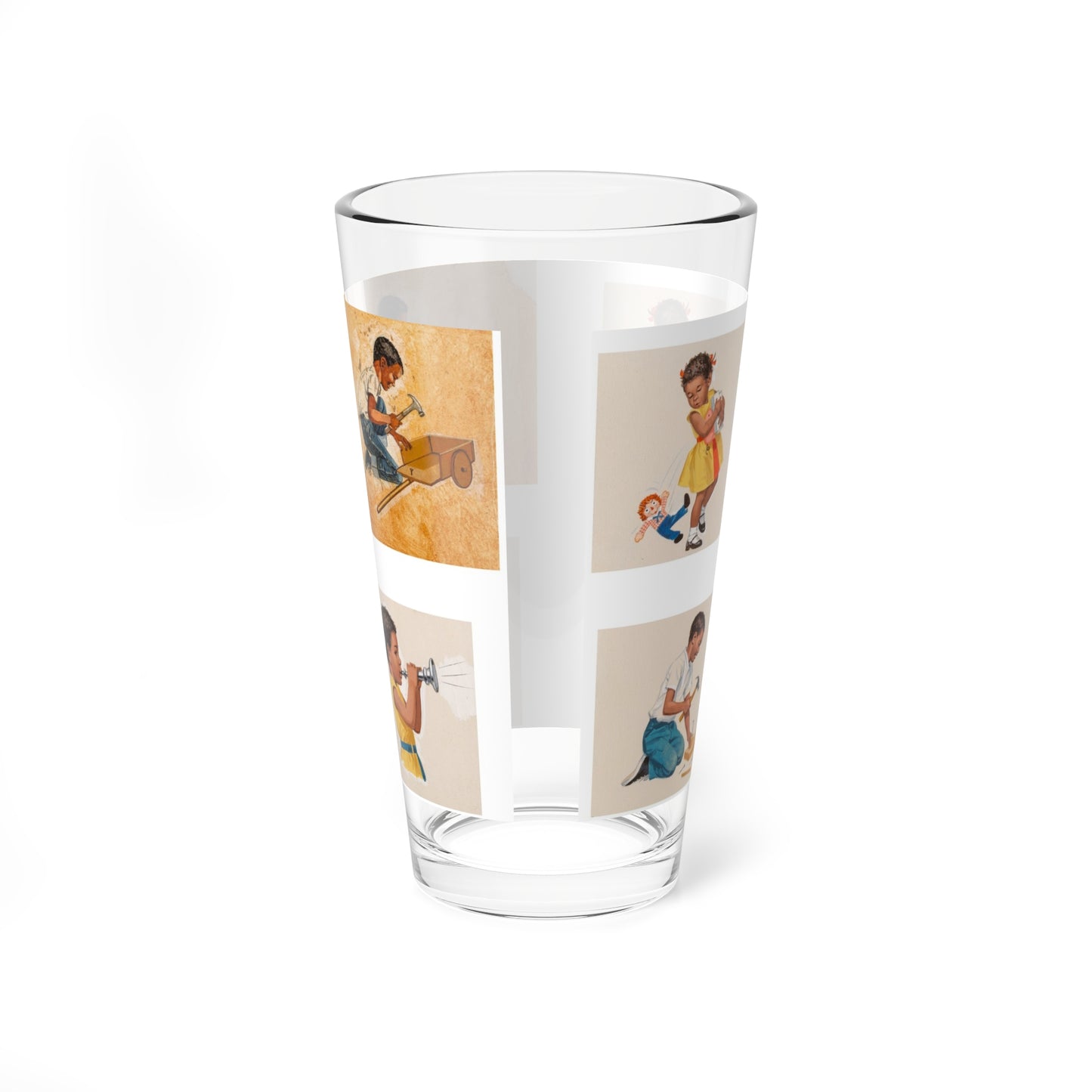 New Friends, Dick and Jane illustration (Magazine Illustration) Pint Glass 16oz-Go Mug Yourself