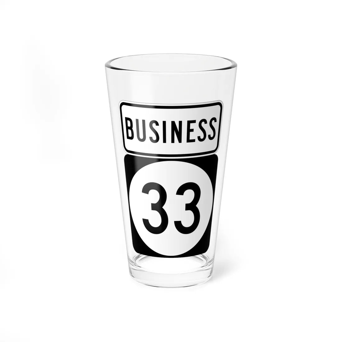 New Jersey 33 Business (New Jersey) (Road Sign) Pint Glass 16oz - Go Mug Yourself