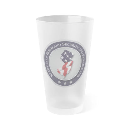 New Jersey Office of Homeland Security and Preparedness - Frosted Pint Glass 16oz-16oz-Frosted-Go Mug Yourself