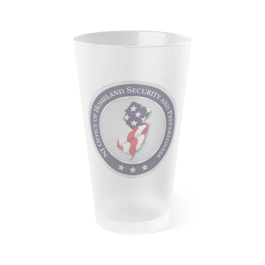 New Jersey Office of Homeland Security and Preparedness - Frosted Pint Glass 16oz-16oz-Frosted-Go Mug Yourself