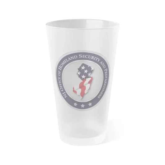 New Jersey Office of Homeland Security and Preparedness - Frosted Pint Glass 16oz 16oz Frosted - Go Mug Yourself