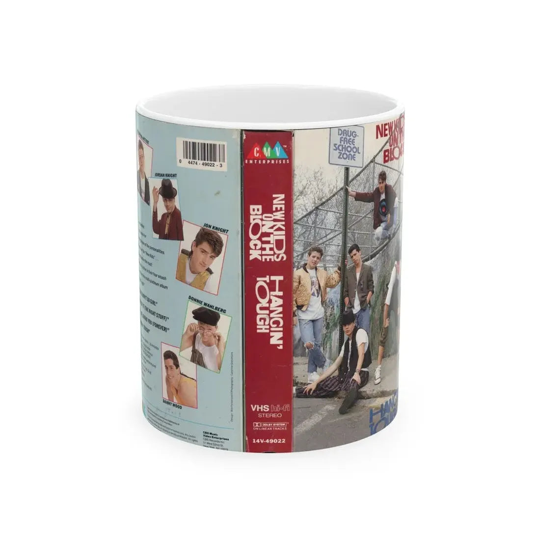 NEW KIDS ON THE BLOCK HANGIN TOUGH (VHS COVER) - White Coffee Mug 11oz - Go Mug Yourself