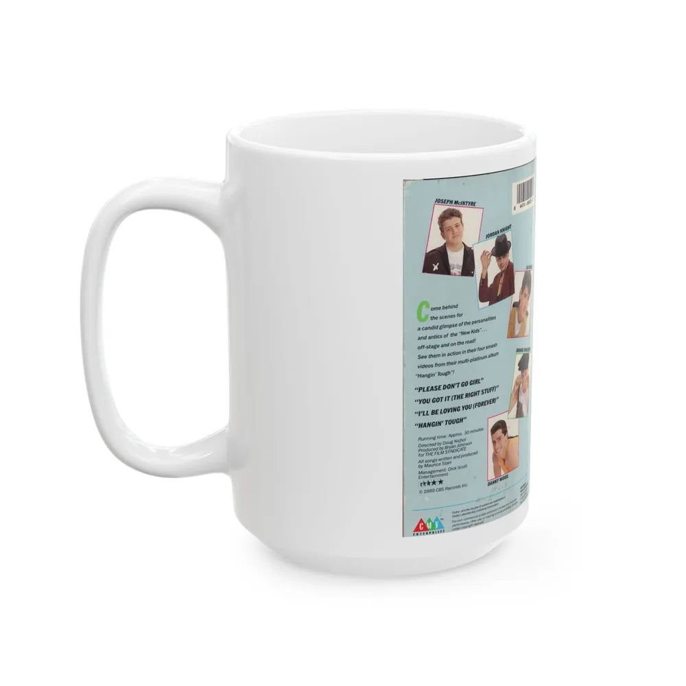 NEW KIDS ON THE BLOCK HANGIN TOUGH (VHS COVER) - White Coffee Mug-Go Mug Yourself