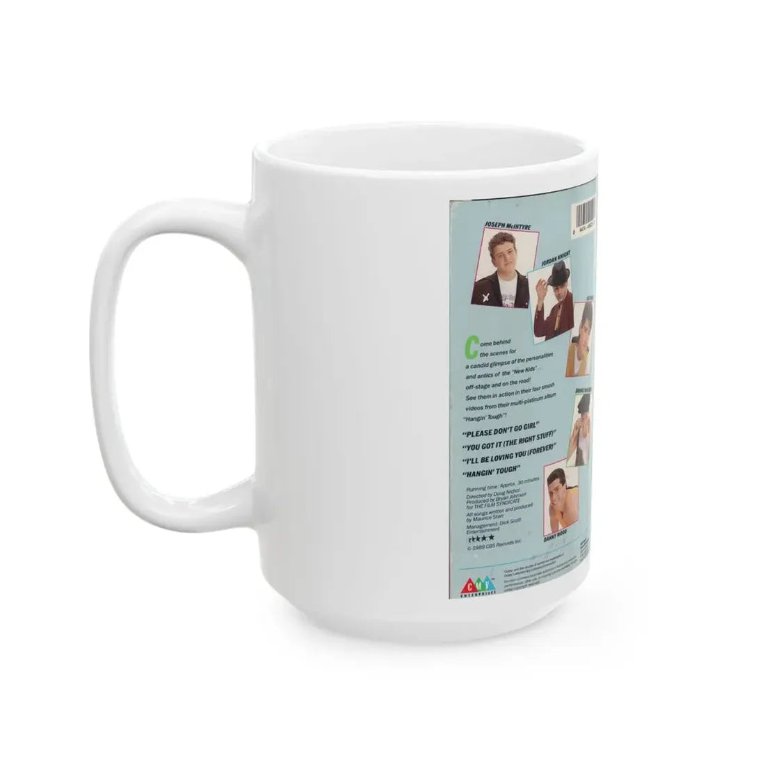 NEW KIDS ON THE BLOCK HANGIN TOUGH (VHS COVER) - White Coffee Mug - Go Mug Yourself