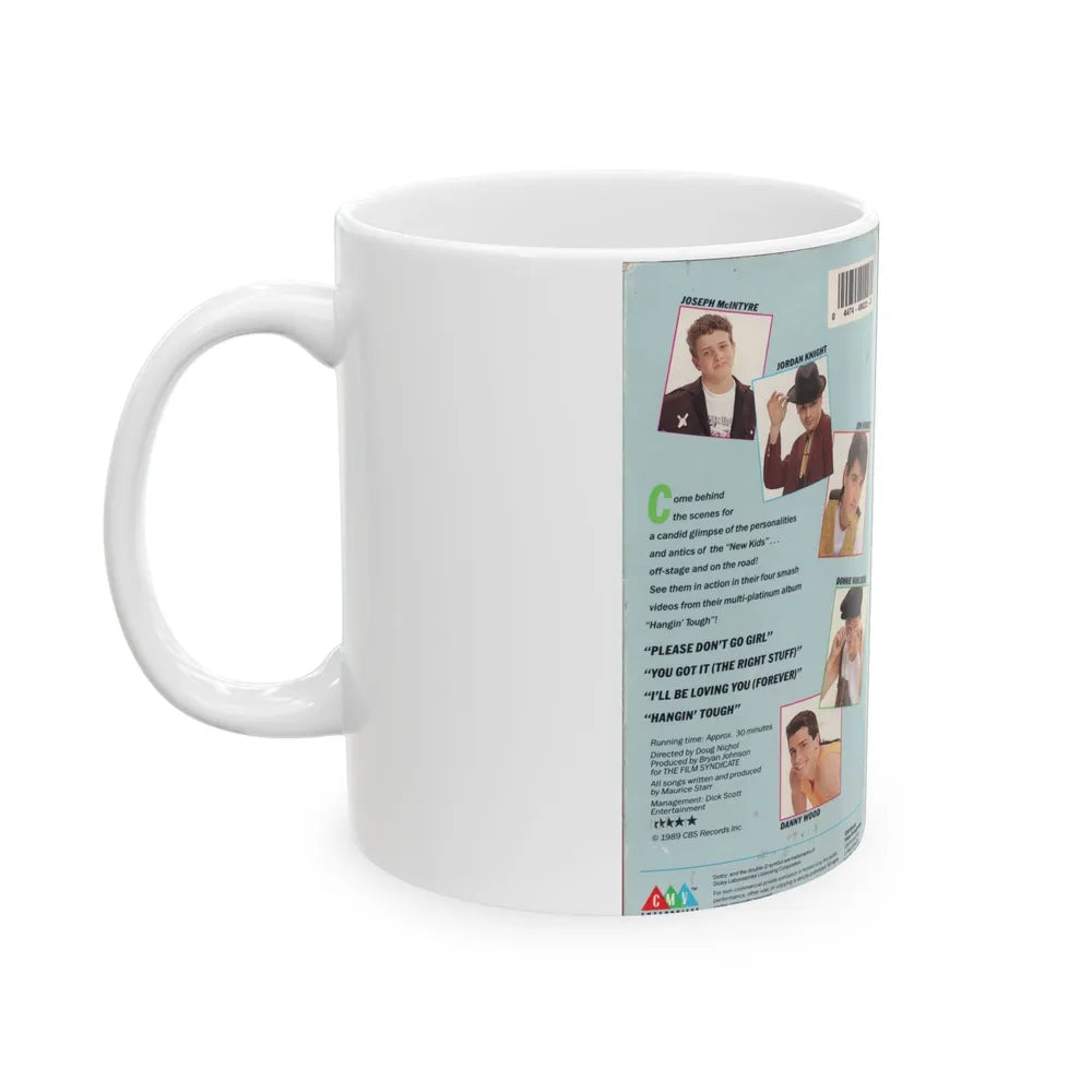 NEW KIDS ON THE BLOCK HANGIN TOUGH (VHS COVER) - White Coffee Mug-Go Mug Yourself