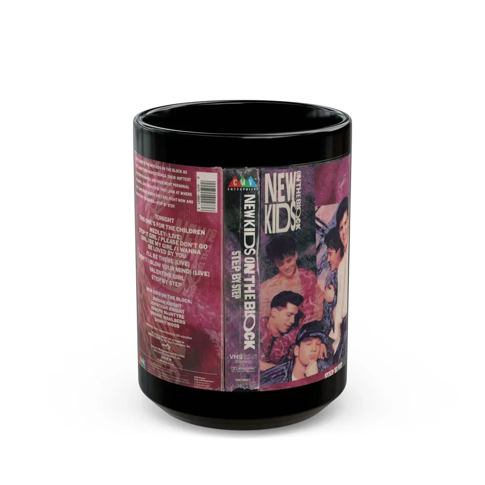 New Kids on The Block Step By Step (VHS COVER) - Black Coffee Mug-15oz-Go Mug Yourself