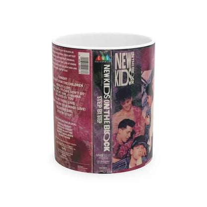 New Kids on The Block Step By Step (VHS COVER) - White Coffee Mug 11oz - Go Mug Yourself