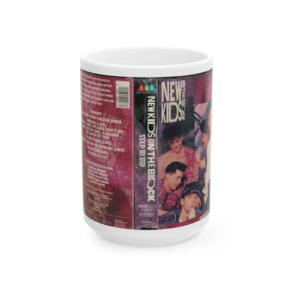 New Kids on The Block Step By Step (VHS COVER) - White Coffee Mug 15oz - Go Mug Yourself