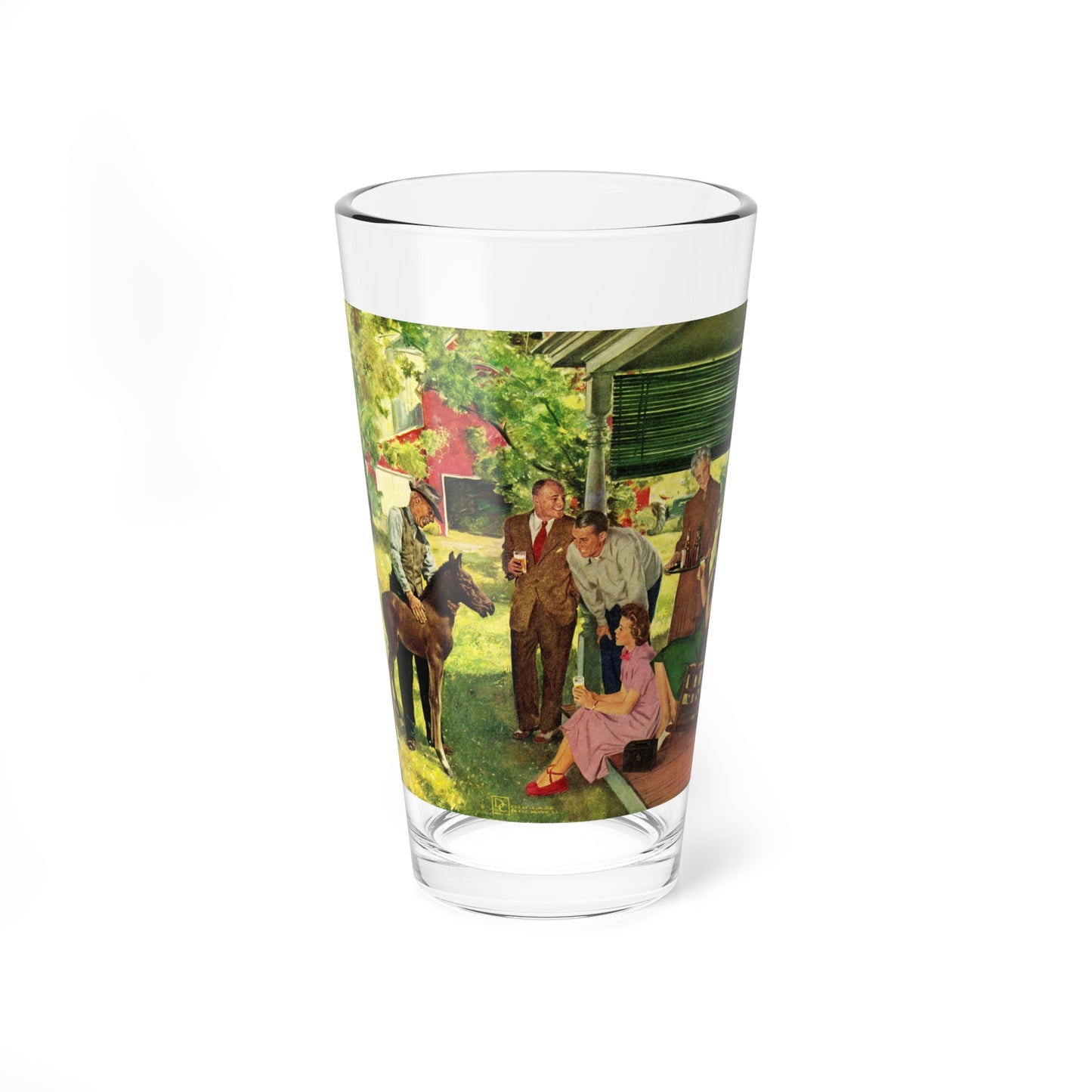 New Member of the Family, 1950 (Magazine Illustration) Pint Glass 16oz-16oz-Go Mug Yourself