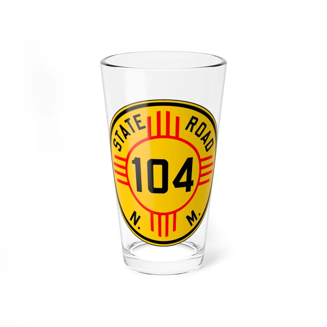 New Mexico 104 1932 (New Mexico) (Road Sign) Pint Glass 16oz 16oz - Go Mug Yourself