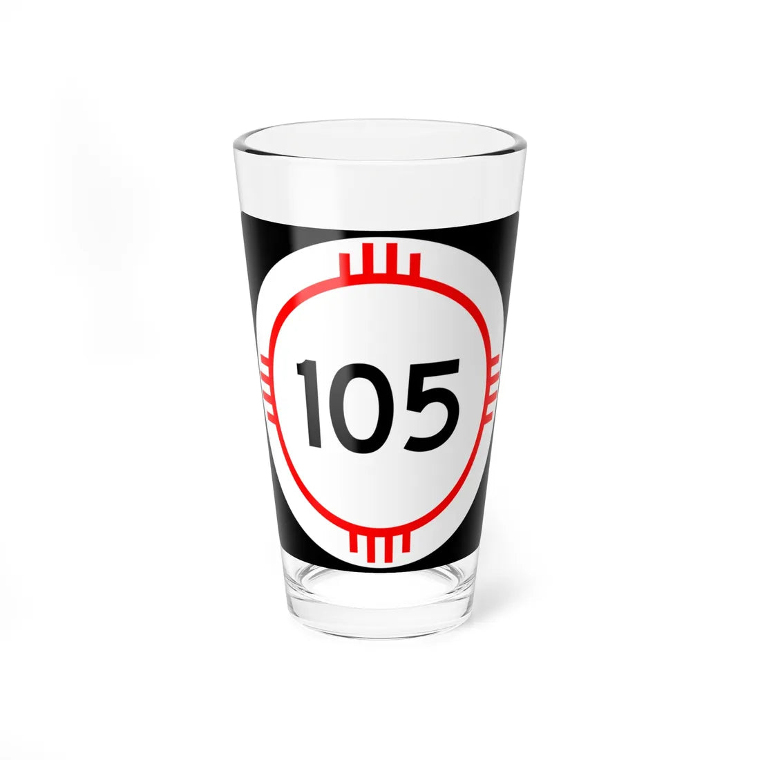 New Mexico 105 (New Mexico) (Road Sign) Pint Glass 16oz 16oz - Go Mug Yourself