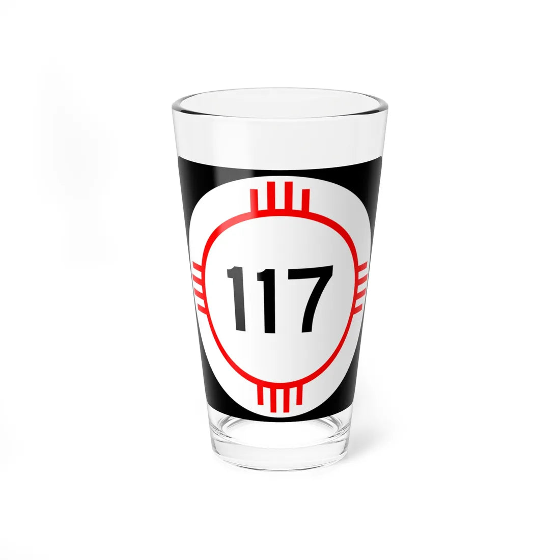 New Mexico 117 (New Mexico) (Road Sign) Pint Glass 16oz - Go Mug Yourself
