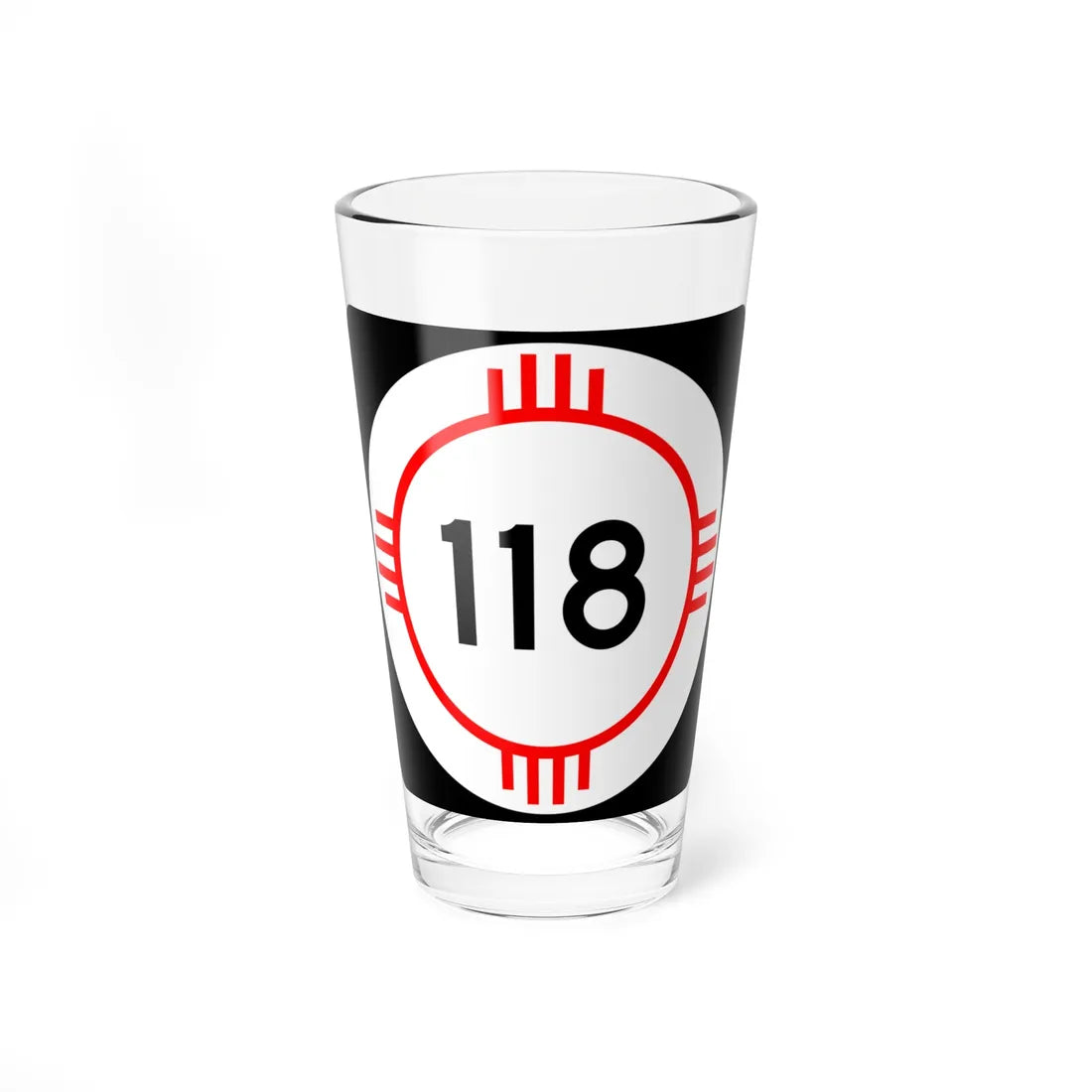 New Mexico 118 (New Mexico) (Road Sign) Pint Glass 16oz 16oz - Go Mug Yourself