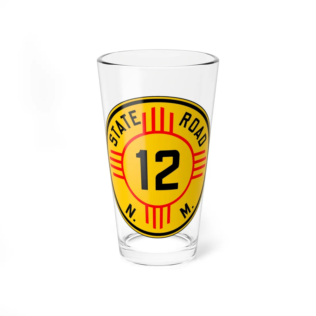 New Mexico 12 1932 (New Mexico) (Road Sign) Pint Glass 16oz 16oz - Go Mug Yourself