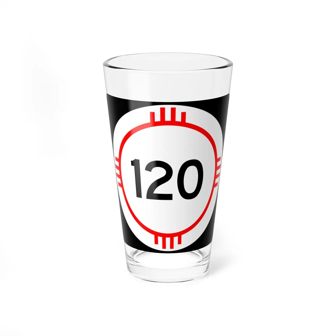New Mexico 120 (New Mexico) (Road Sign) Pint Glass 16oz - Go Mug Yourself