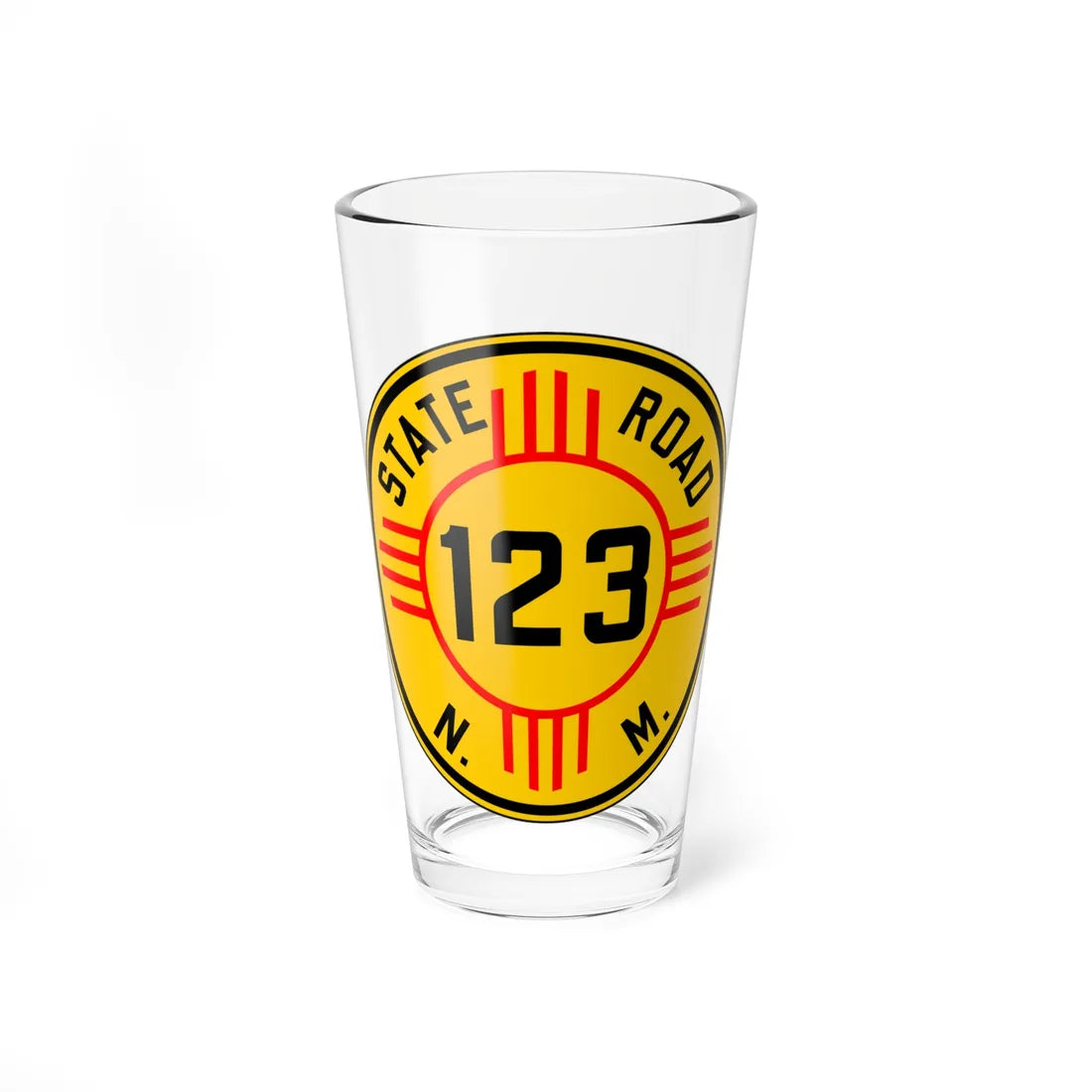 New Mexico 123 1932 (New Mexico) (Road Sign) Pint Glass 16oz 16oz - Go Mug Yourself