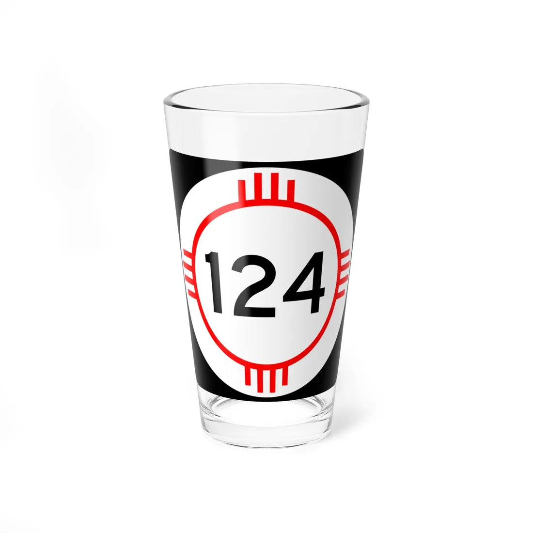 New Mexico 124 (New Mexico) (Road Sign) Pint Glass 16oz 16oz - Go Mug Yourself