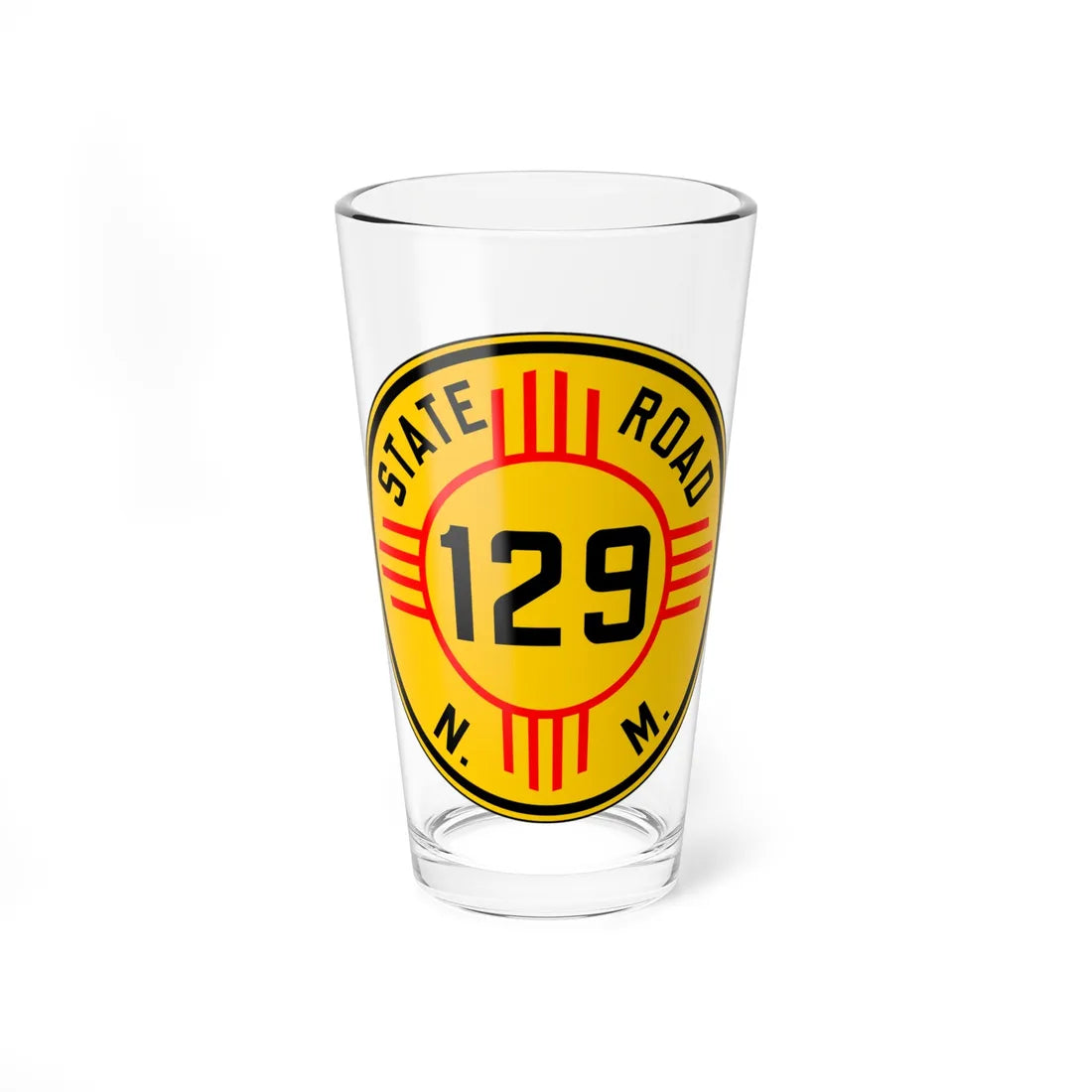 New Mexico 129 1932 (New Mexico) (Road Sign) Pint Glass 16oz 16oz - Go Mug Yourself