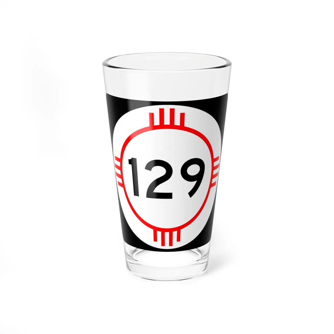 New Mexico 129 (New Mexico) (Road Sign) Pint Glass 16oz 16oz - Go Mug Yourself
