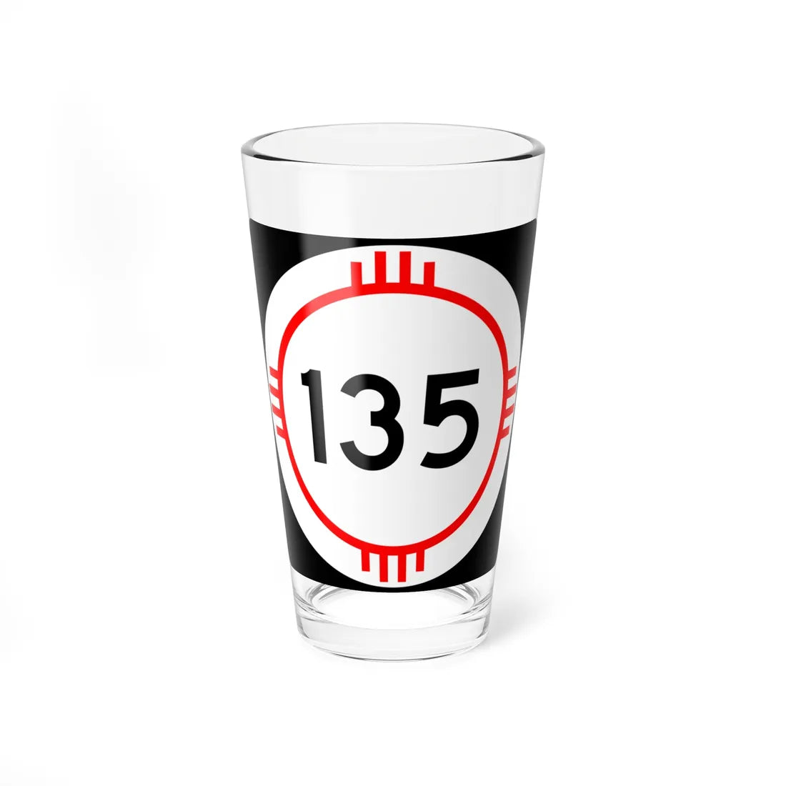 New Mexico 135 (New Mexico) (Road Sign) Pint Glass 16oz - Go Mug Yourself