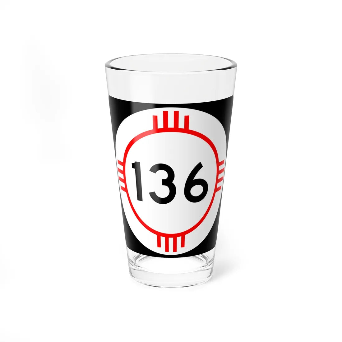 New Mexico 136 (New Mexico) (Road Sign) Pint Glass 16oz 16oz - Go Mug Yourself