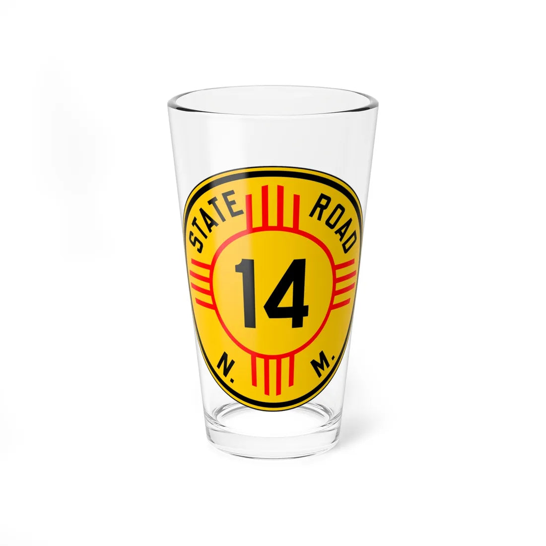 New Mexico 14 1932 (New Mexico) (Road Sign) Pint Glass 16oz 16oz - Go Mug Yourself