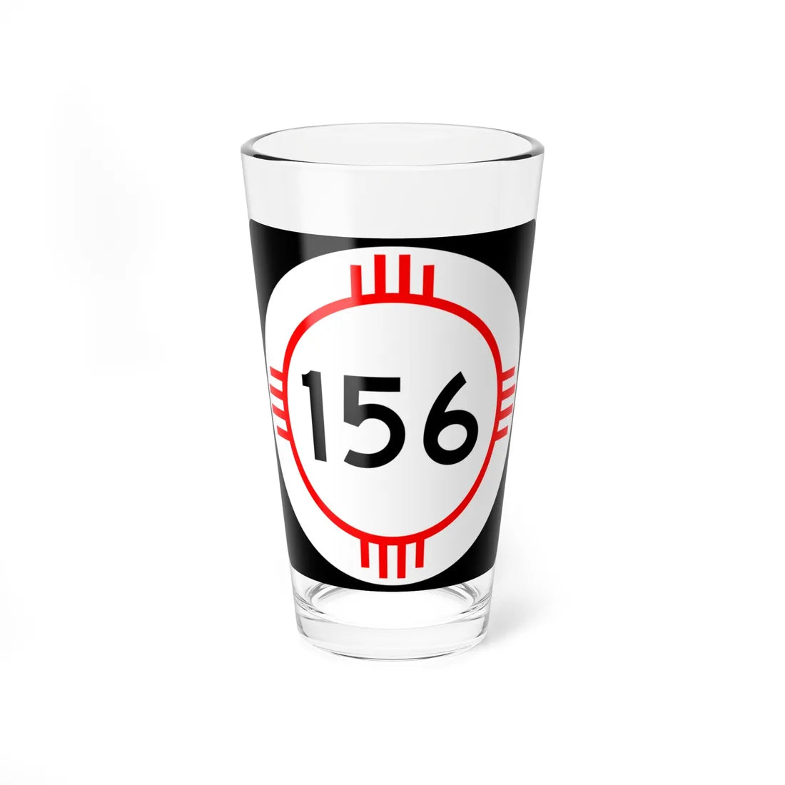 New Mexico 156 (New Mexico) (Road Sign) Pint Glass 16oz 16oz - Go Mug Yourself