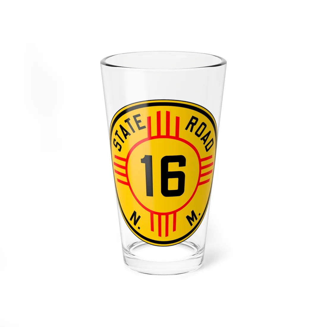 New Mexico 16 1932 (New Mexico) (Road Sign) Pint Glass 16oz 16oz - Go Mug Yourself