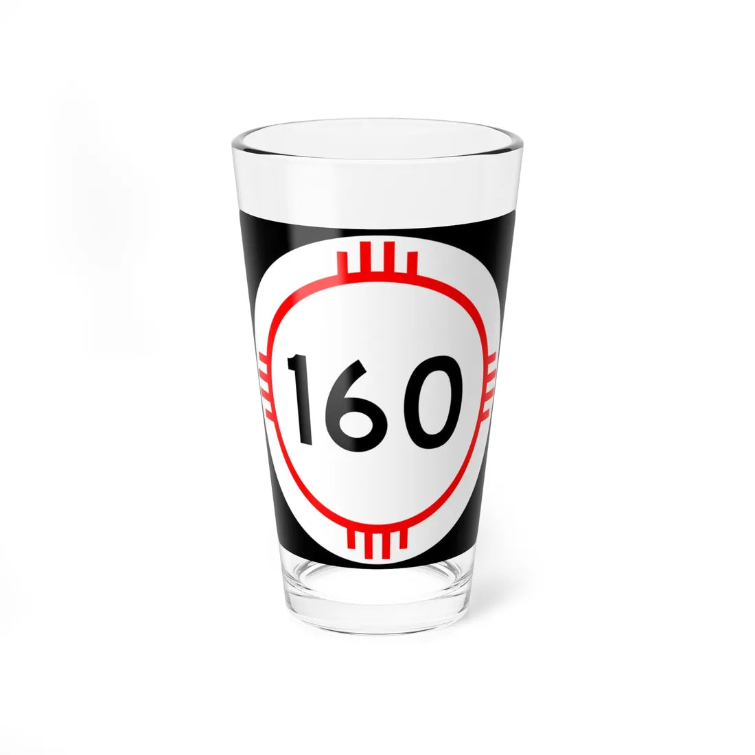 New Mexico 160 (New Mexico) (Road Sign) Pint Glass 16oz 16oz - Go Mug Yourself