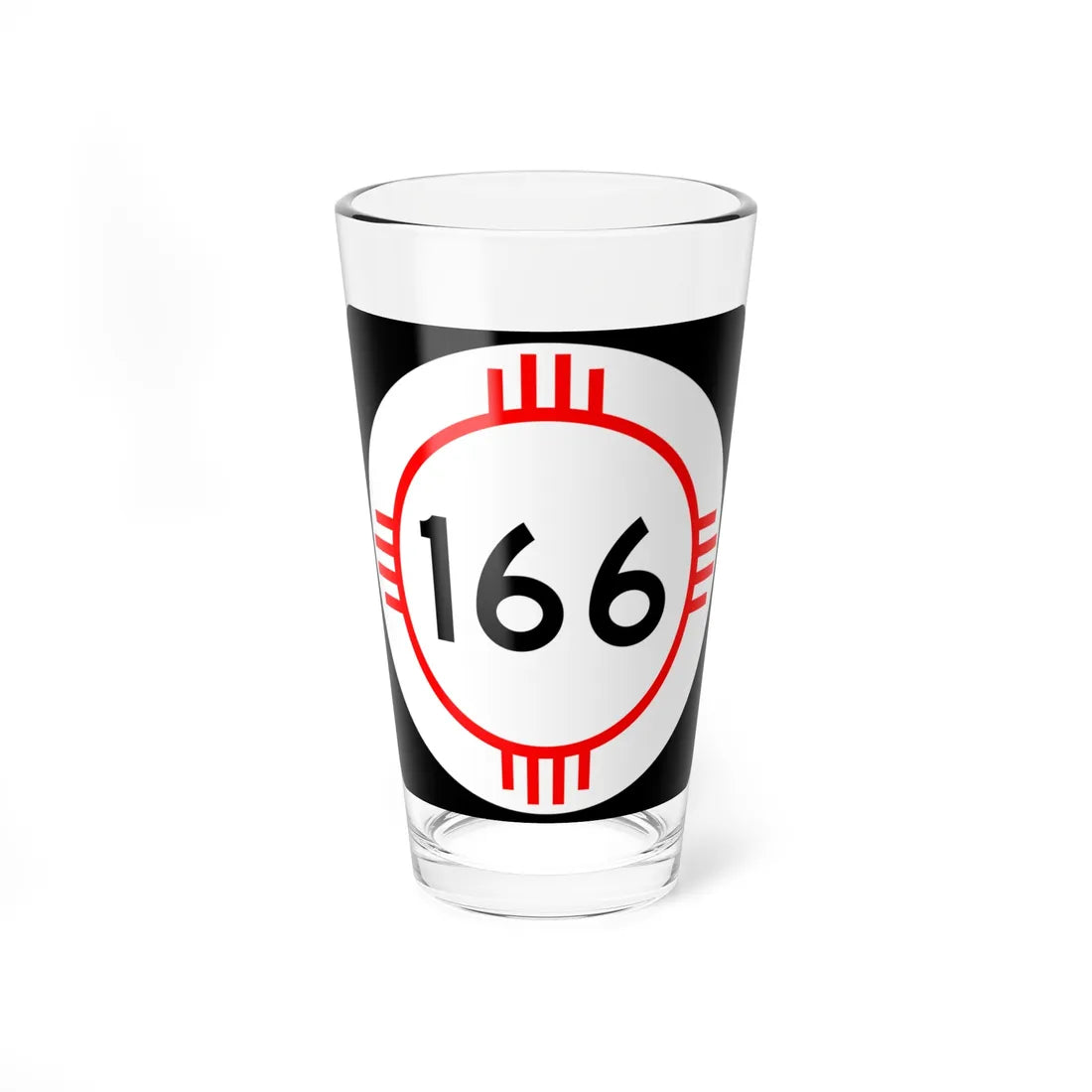 New Mexico 166 (New Mexico) (Road Sign) Pint Glass 16oz 16oz - Go Mug Yourself