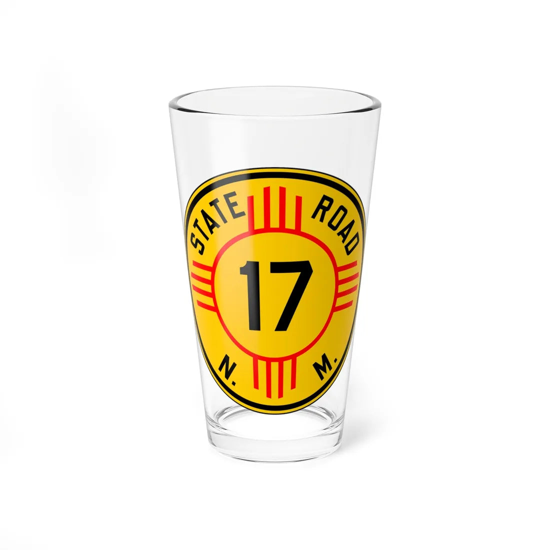 New Mexico 17 1932 (New Mexico) (Road Sign) Pint Glass 16oz 16oz - Go Mug Yourself