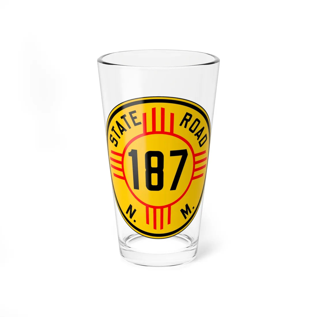 New Mexico 187 1932 (New Mexico) (Road Sign) Pint Glass 16oz 16oz - Go Mug Yourself
