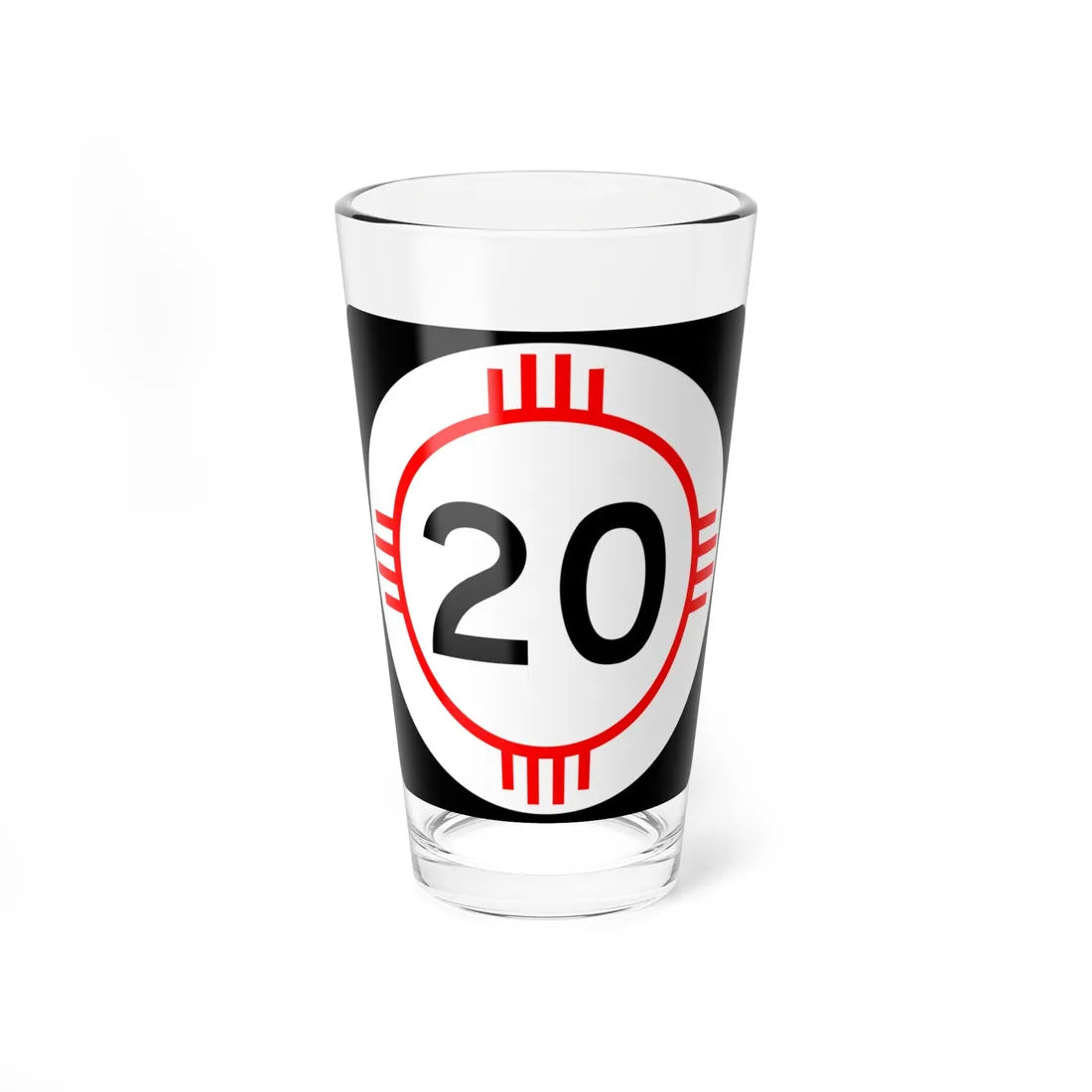 New Mexico 20 (New Mexico) (Road Sign) Pint Glass 16oz 16oz - Go Mug Yourself