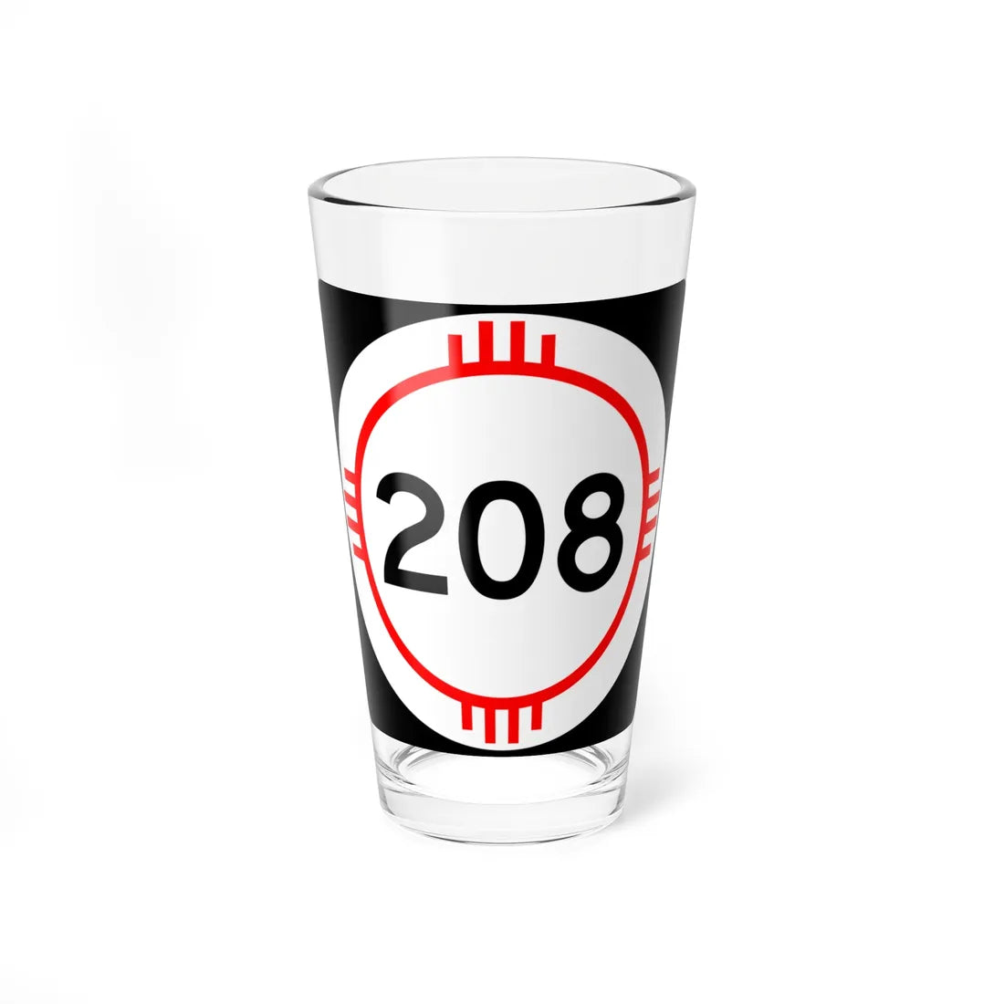 New Mexico 208 (New Mexico) (Road Sign) Pint Glass 16oz 16oz - Go Mug Yourself