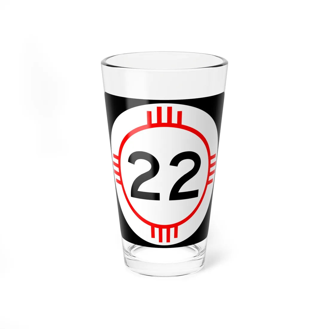 New Mexico 22 (New Mexico) (Road Sign) Pint Glass 16oz 16oz - Go Mug Yourself