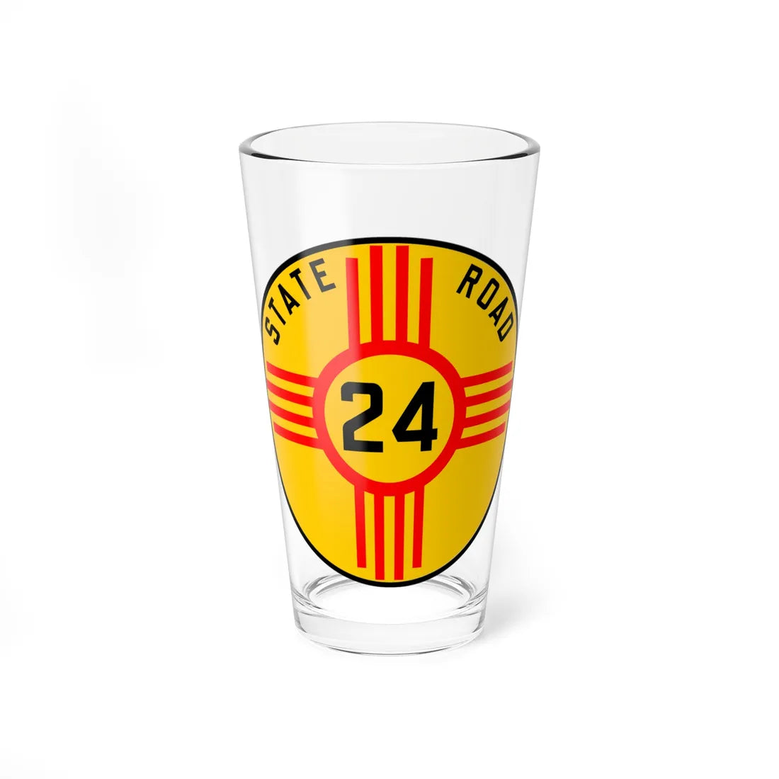 New Mexico 24 1926 (New Mexico) (Road Sign) Pint Glass 16oz - Go Mug Yourself