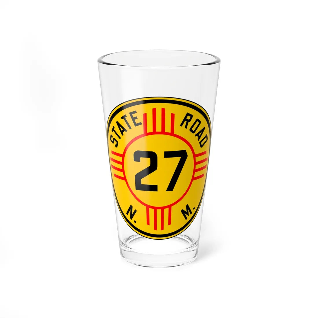 New Mexico 27 1932 (New Mexico) (Road Sign) Pint Glass 16oz 16oz - Go Mug Yourself