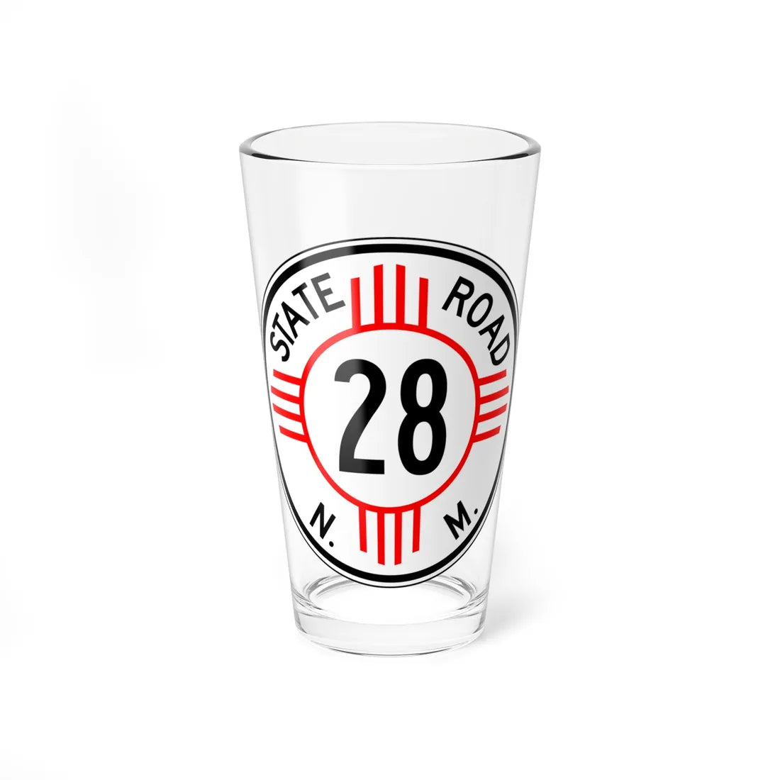 New Mexico 28 1952 (New Mexico) (Road Sign) Pint Glass 16oz - Go Mug Yourself