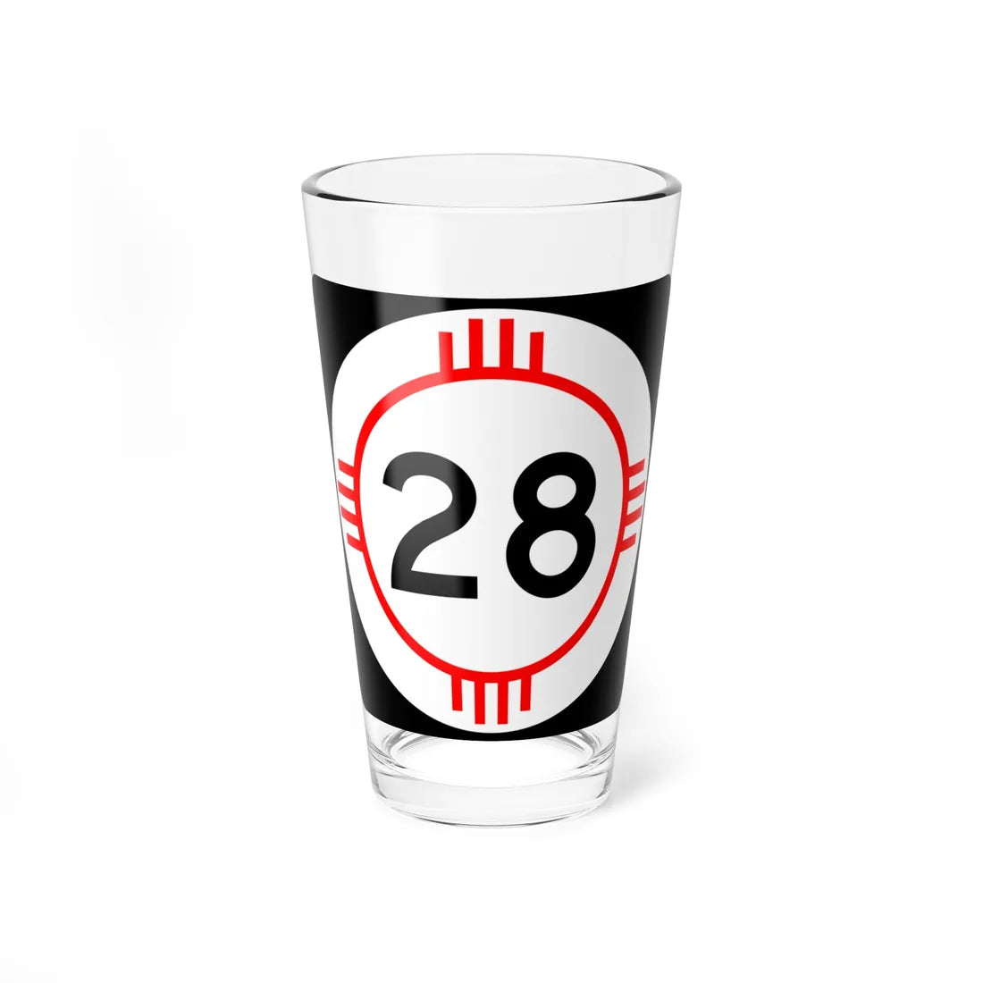 New Mexico 28 (New Mexico) (Road Sign) Pint Glass 16oz 16oz - Go Mug Yourself