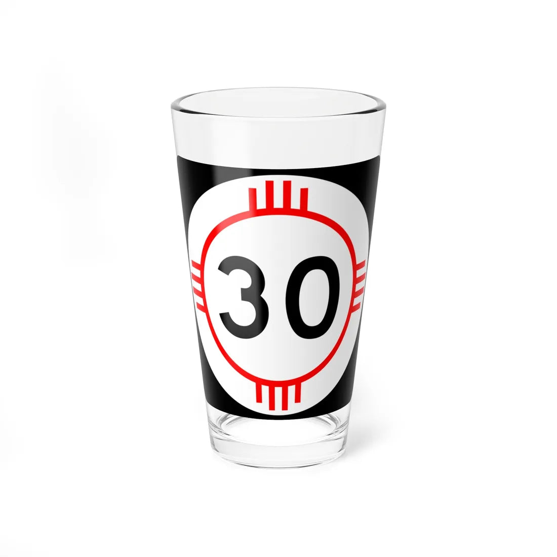 New Mexico 30 (New Mexico) (Road Sign) Pint Glass 16oz 16oz - Go Mug Yourself