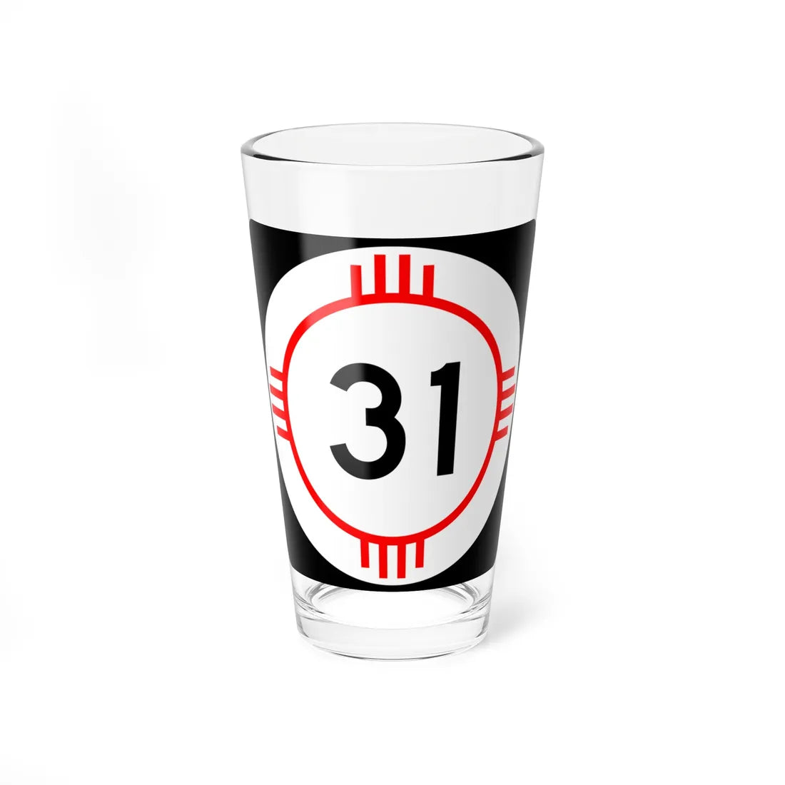 New Mexico 31 (New Mexico) (Road Sign) Pint Glass 16oz 16oz - Go Mug Yourself