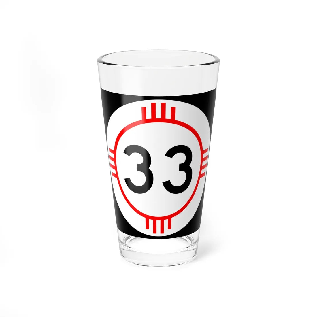 New Mexico 33 (New Mexico) (Road Sign) Pint Glass 16oz 16oz - Go Mug Yourself