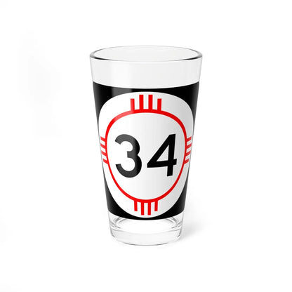 New Mexico 34 (New Mexico) (Road Sign) Pint Glass 16oz 16oz - Go Mug Yourself
