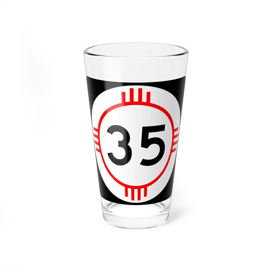 New Mexico 35 (New Mexico) (Road Sign) Pint Glass 16oz 16oz - Go Mug Yourself