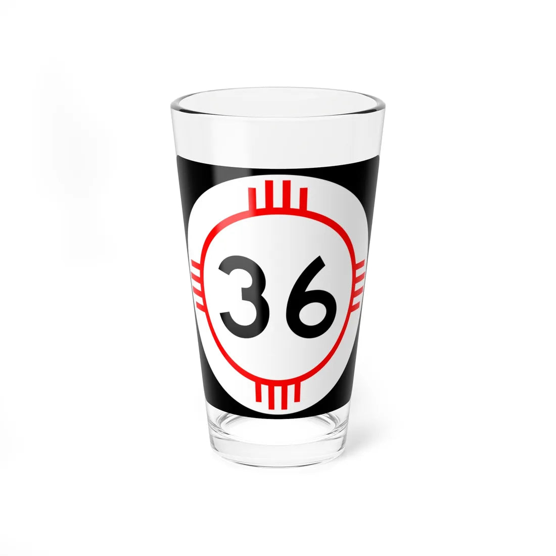 New Mexico 36 (New Mexico) (Road Sign) Pint Glass 16oz 16oz - Go Mug Yourself