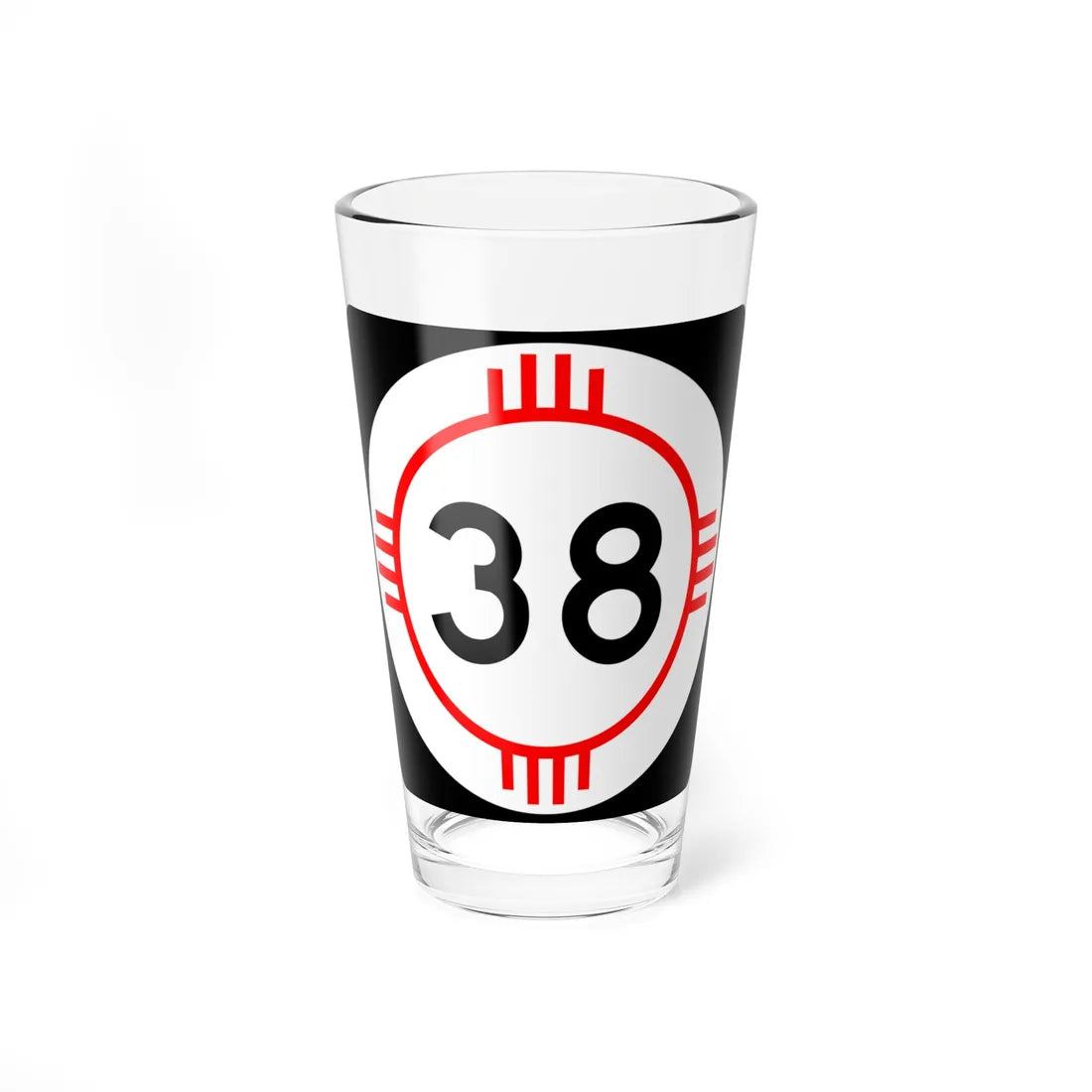 New Mexico 38 (New Mexico) (Road Sign) Pint Glass 16oz 16oz - Go Mug Yourself
