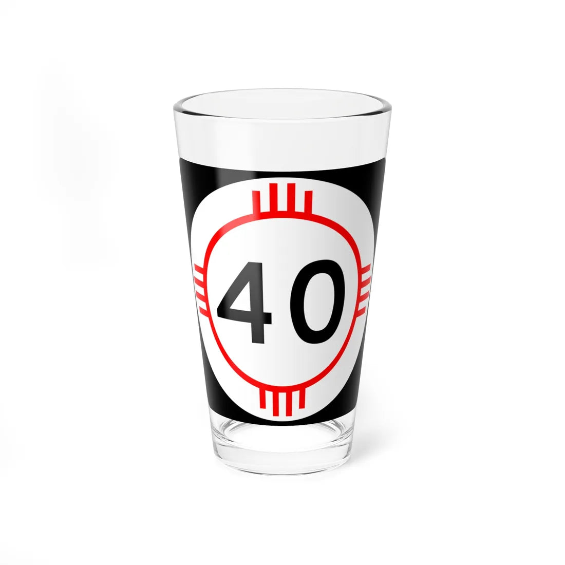 New Mexico 40 (New Mexico) (Road Sign) Pint Glass 16oz 16oz - Go Mug Yourself