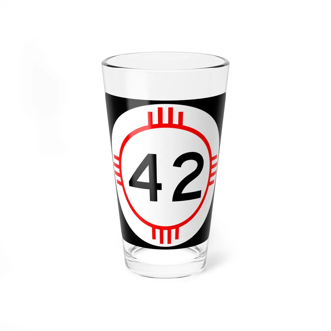 New Mexico 42 (New Mexico) (Road Sign) Pint Glass 16oz 16oz - Go Mug Yourself
